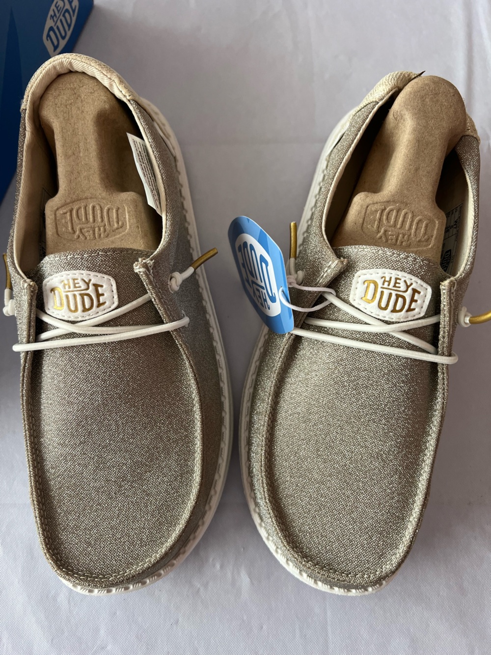 Hey Dude Wendy Metallic Sparkle Slip-On Sneakers
